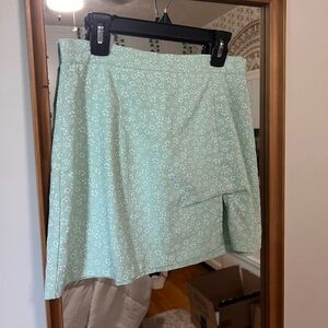 Mint Green Floral Skirt